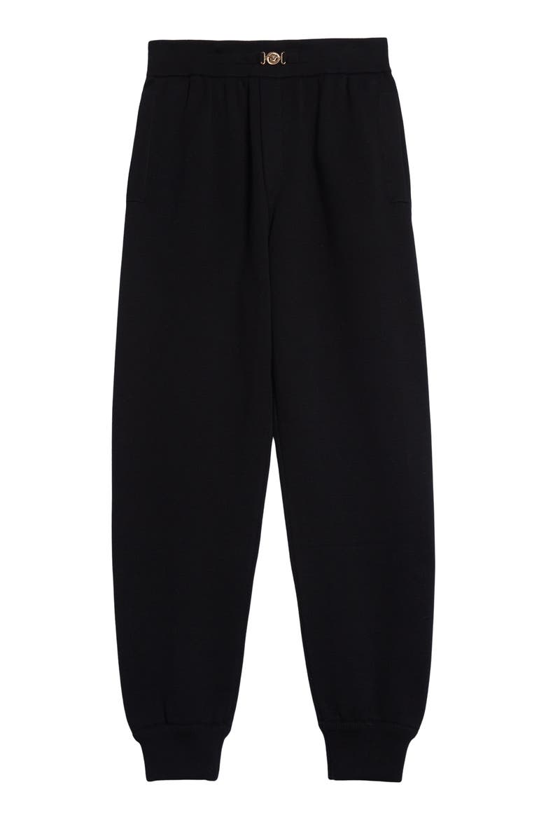 Medusa Biggie Cotton & Cashmere Joggers, Alternate, color, BLACK