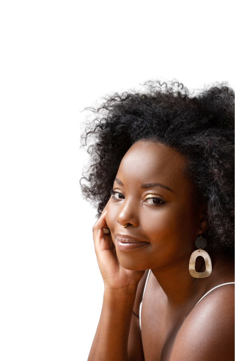 Maadili Collective Open Oblong Earrings, Alternate, color, Black & White