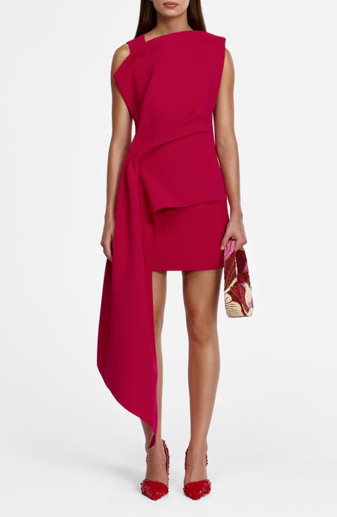 Quindus Asymmetric Drape Minidress