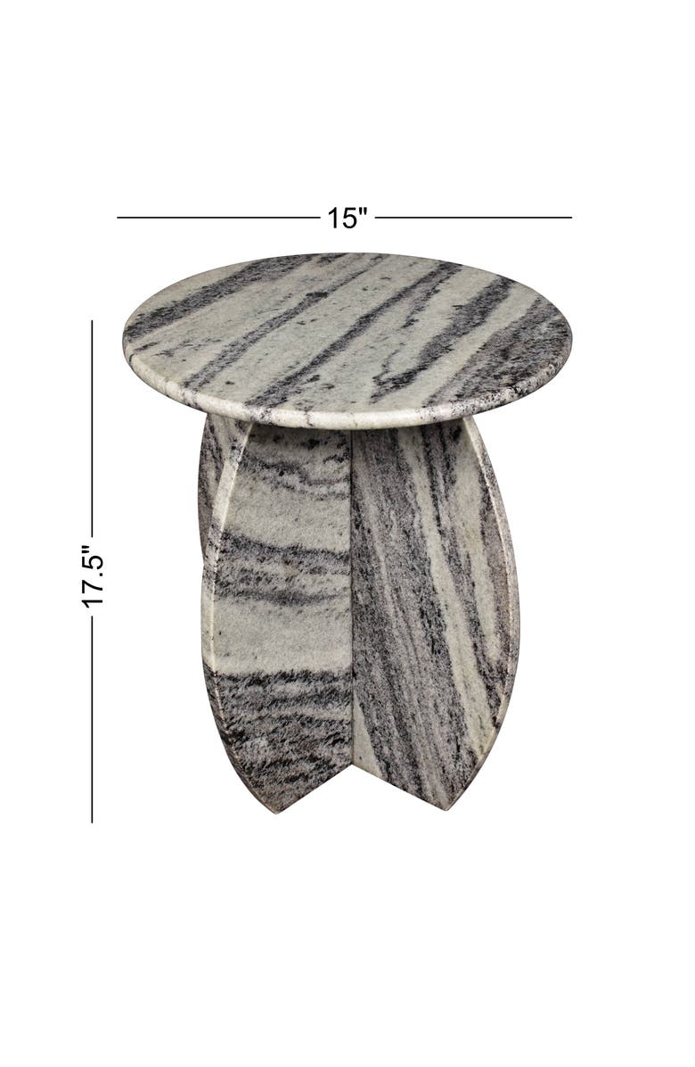 JONATHAN Y Venus 17.5" Contemporary Natural Marble Handmade X-Shaped End Table, Alternate, color, Gray/Black