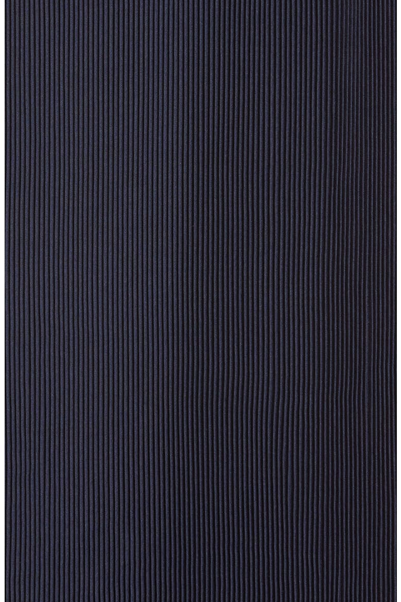 Ruffle Trim Pleated Midi Dress, Alternate, color, NAVY