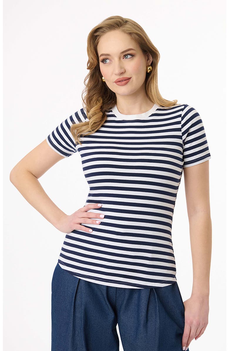 Unique Vintage Back To Basics Top, Main, color, Navy White Stripes