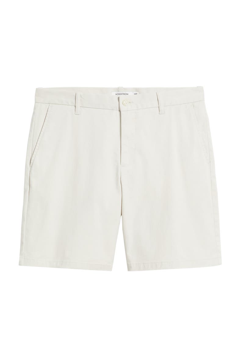 Heron Flat Front Cotton Stretch Twill Chino Shorts, Alternate, color, GREY MOONBEAM