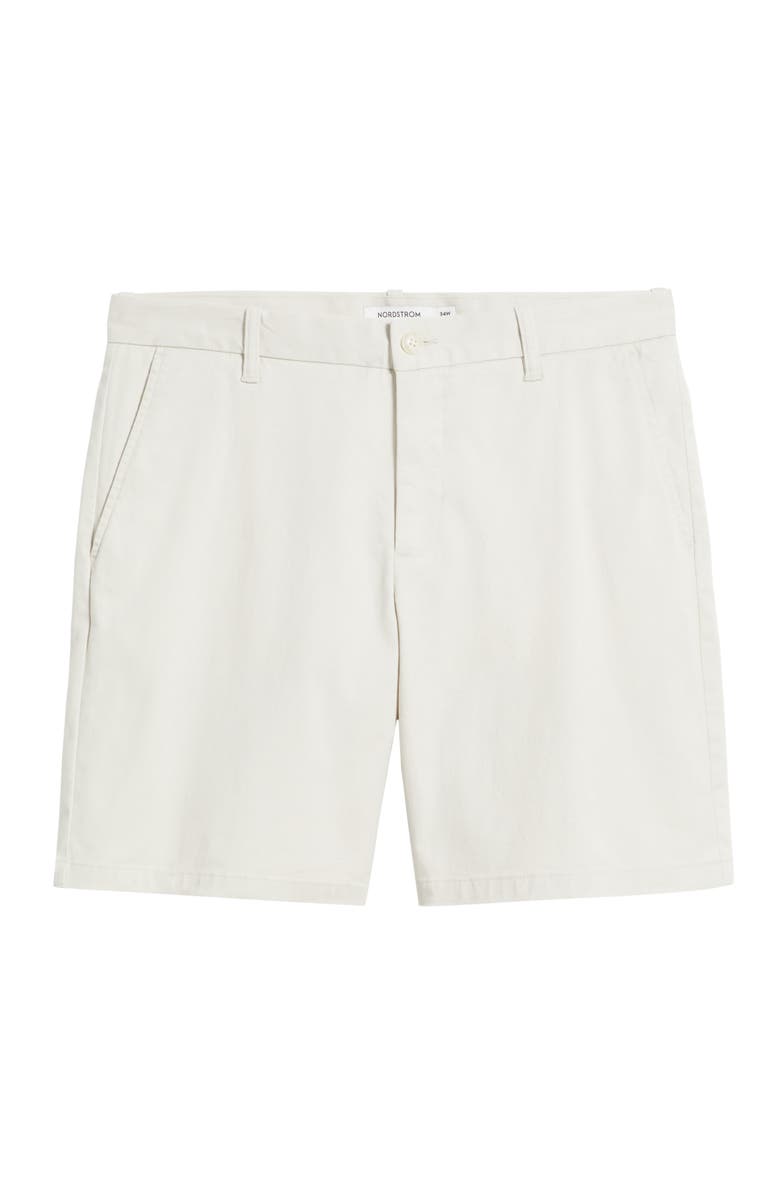 Nordstrom Heron Flat Front Cotton Stretch Twill Chino Shorts, Alternate, color, Grey Moonbeam