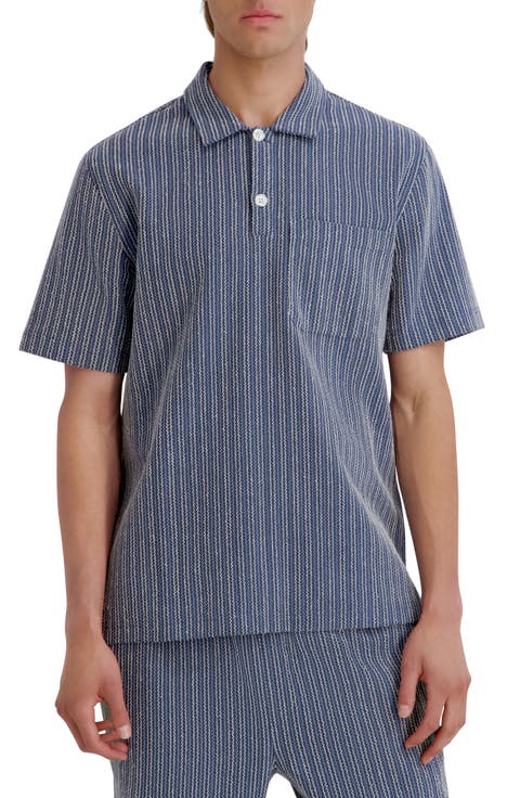 Open Knit Textured Polo