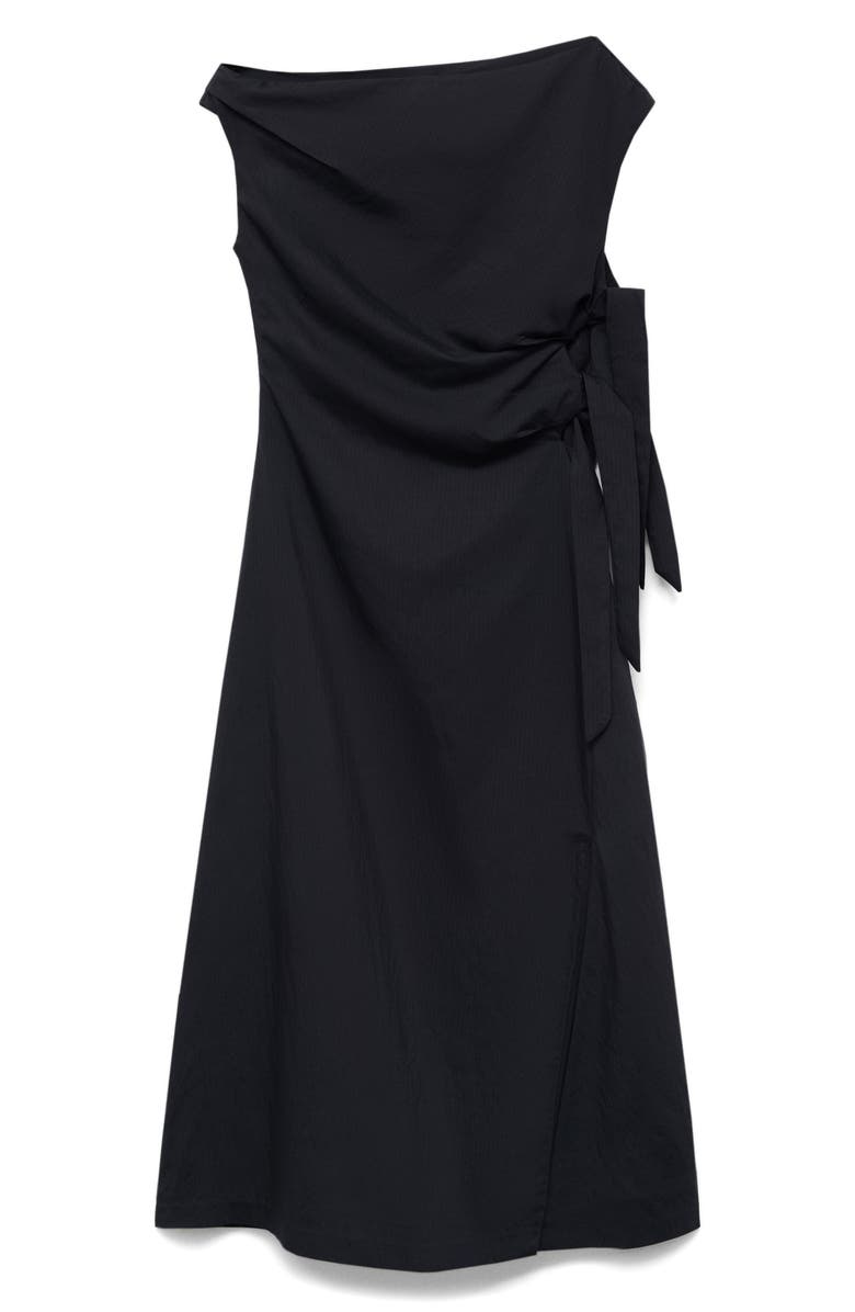 MANGO Asymmetric Side Tie Dress, Alternate, color, Dark Navy