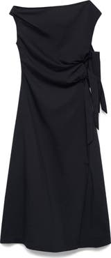 MANGO Asymmetric Side Tie Dress