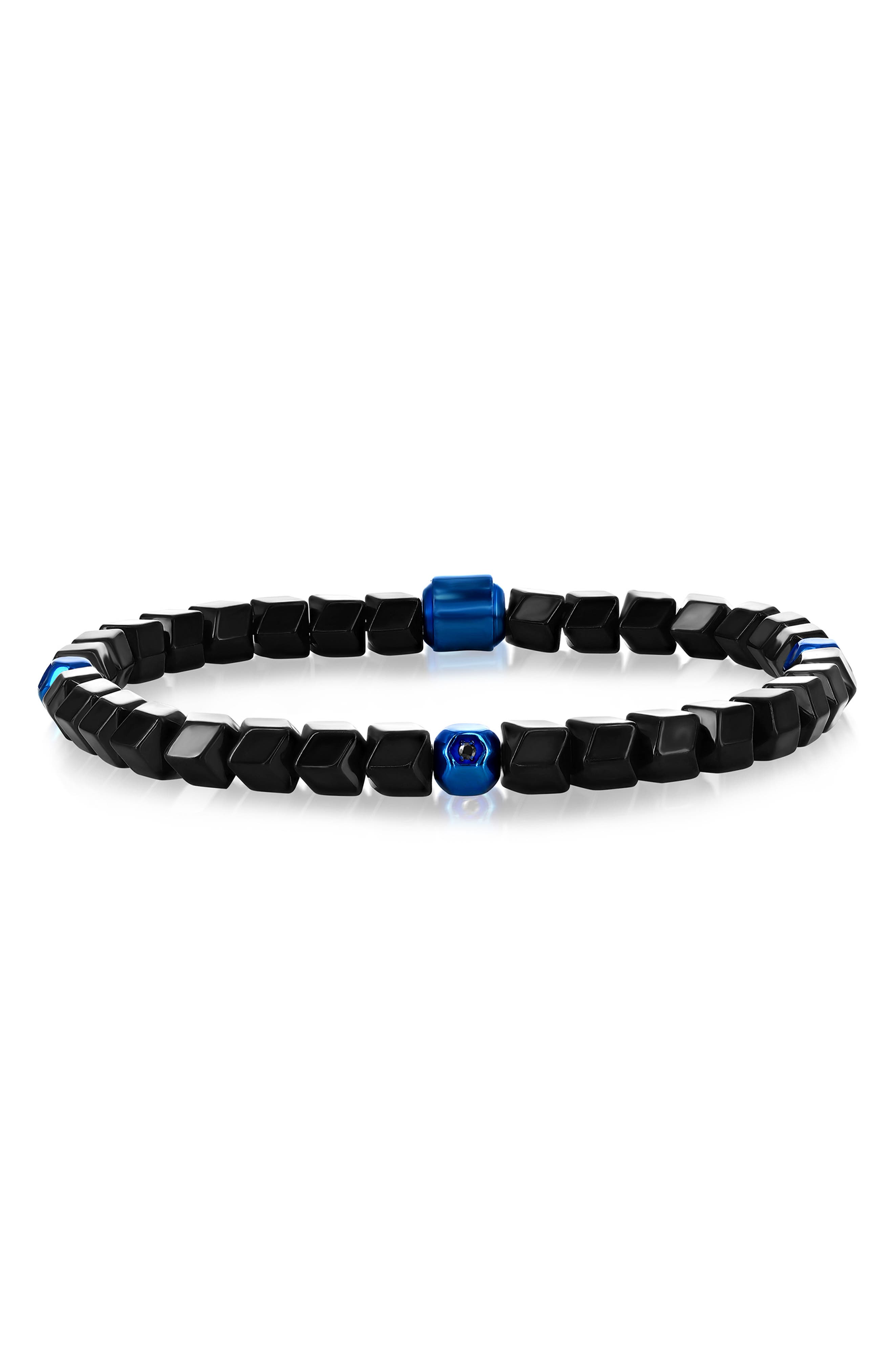 Men's Multi-Cut Bead Stretch Bracelet