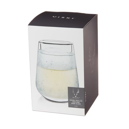 Viski Glacier Double Walled Chilling Wine Glass In Clear