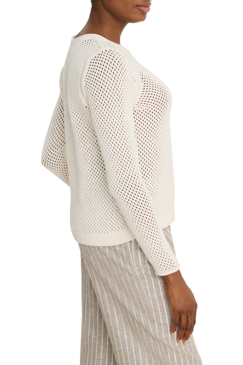 Breezeway Open Knit Cotton Blend Sweater, Alternate, color, CLASSIC CREAM