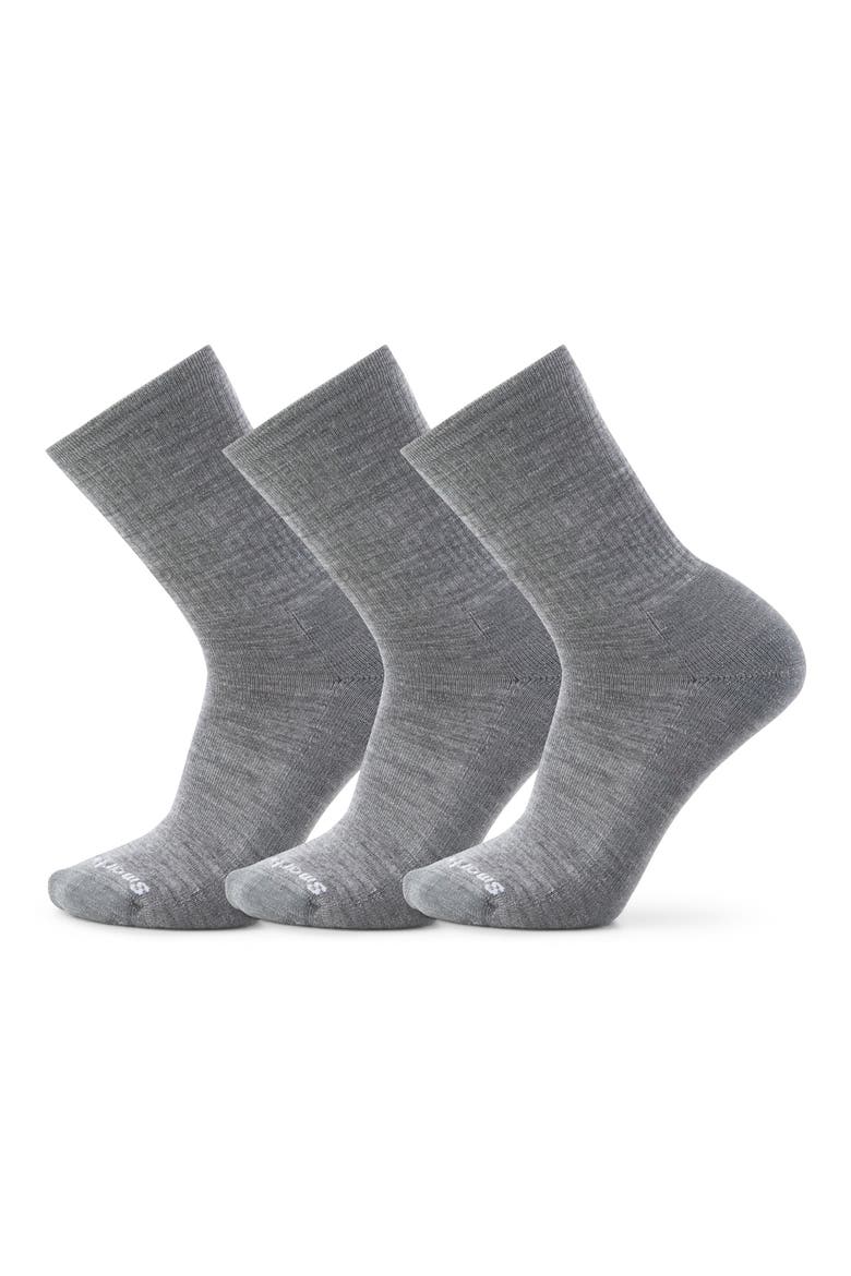 3-Pack Everyday Solid Rib Crew Socks, Main, color, EVERYDAY MEDIUM GRAY