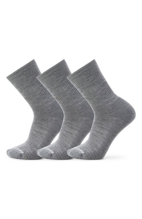 3-Pack Everyday Solid Rib Crew Socks