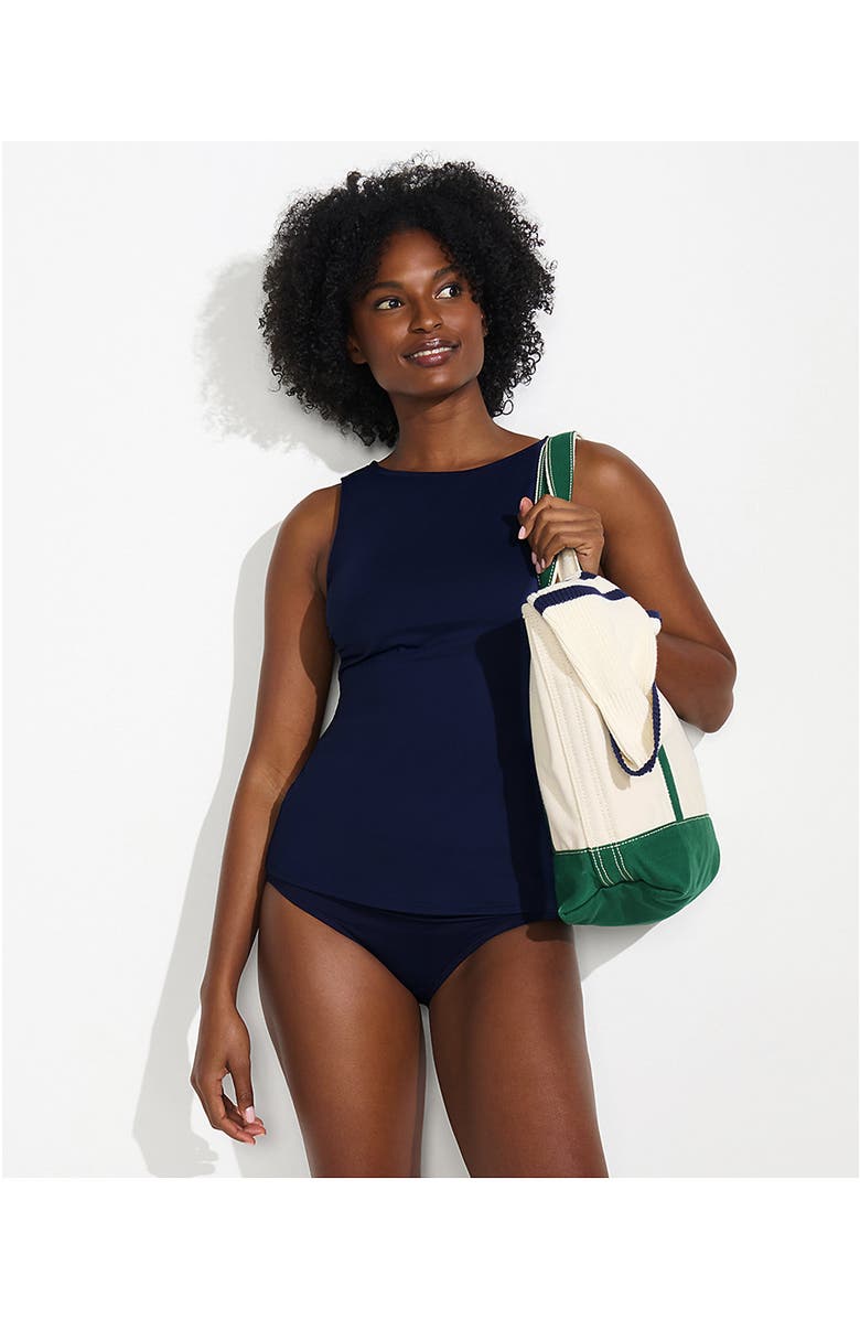 Lands' End Tummy Control High Waisted Bikini Bottoms, Alternate, color, Deep Sea Navy