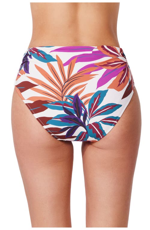 Gottex Plantopia Shirred High Waist Swim Bottom In White