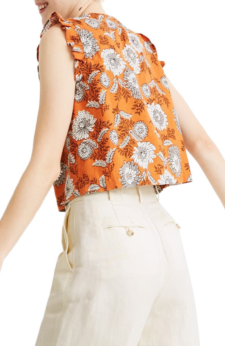Madewell Camilla Rust Floral Tank, Alternate, color,