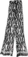 McQueen Skull Print Pleated Silk Scarf