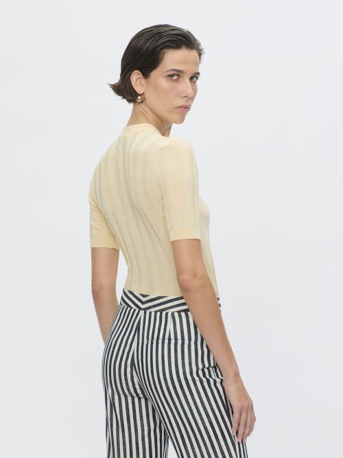 Callas Milano Deeda Crewneck Rib Sweater Yellow In Neutral