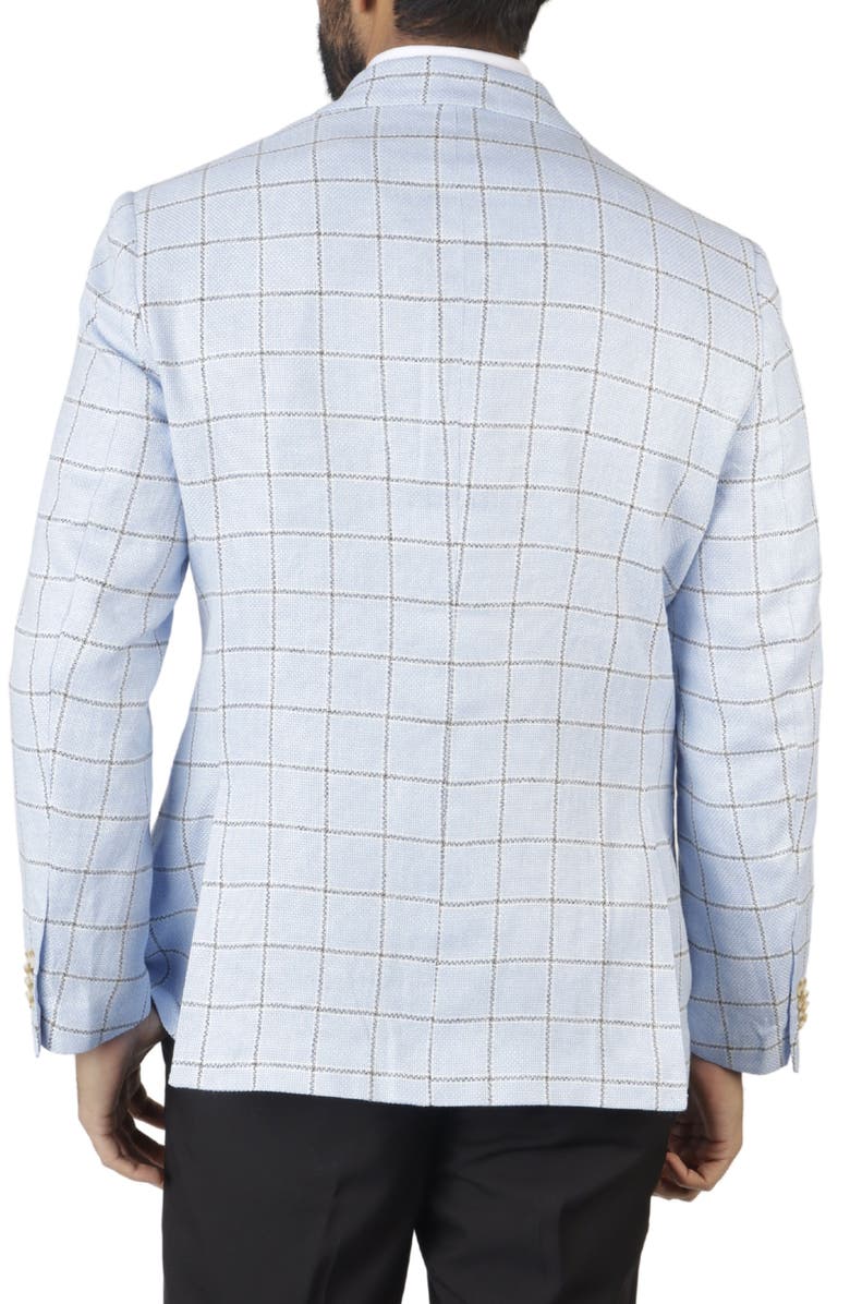 TailorByrd Yarn Dyed Windowpane Sport Coat, Alternate, color, Light Blue