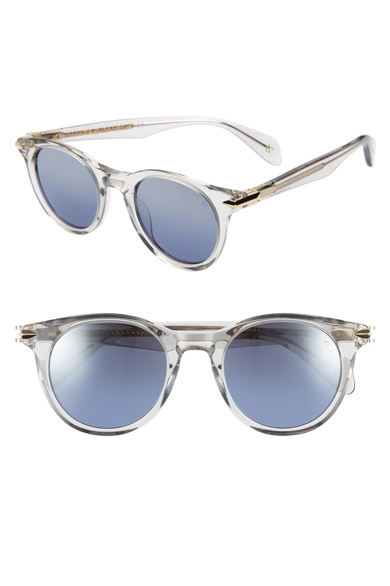 49mm Gradient Round Sunglasses, Main, color, GREY