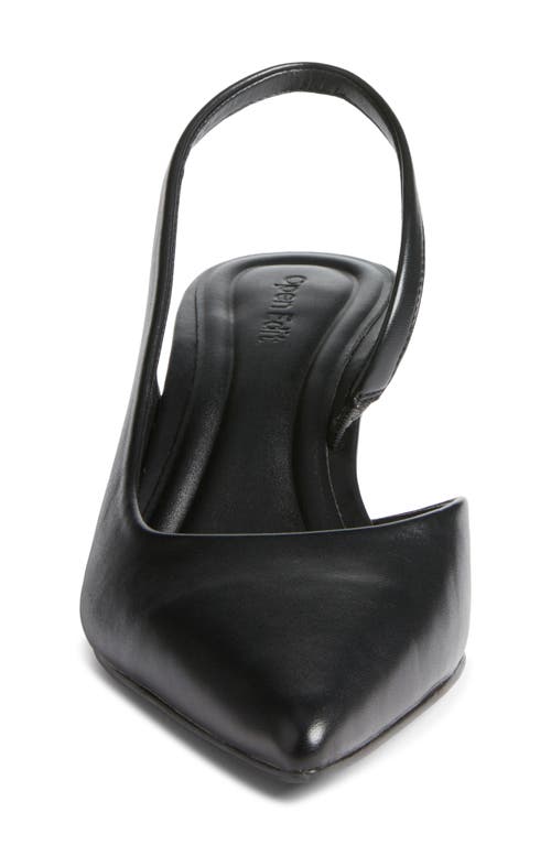 Open Edit Corina Slingback Half D'orsay Pointed Toe Kitten Heel Pump In Black