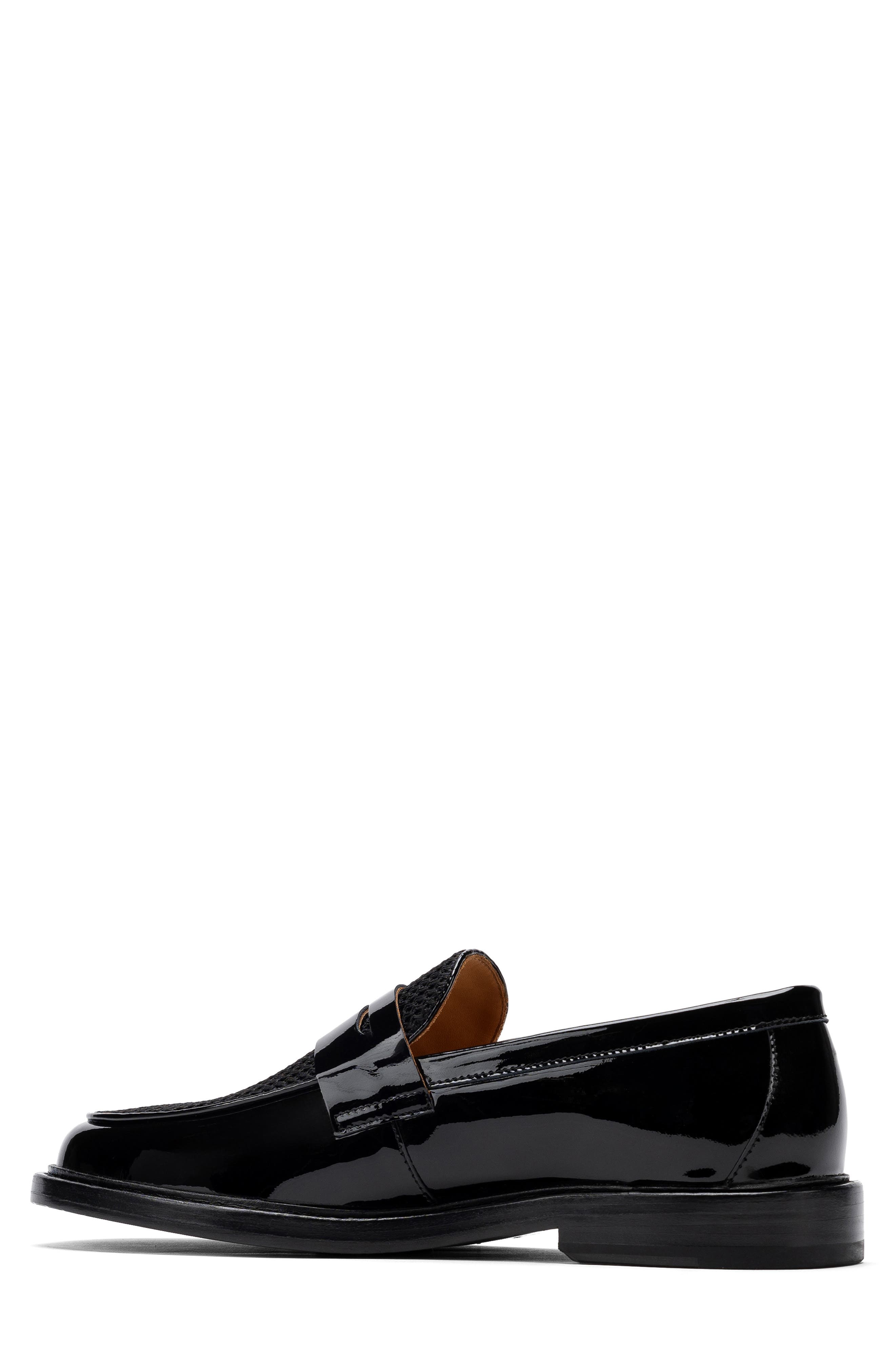 MARC NOLAN Calum Mesh Penny Loafer, Alternate, color, Black