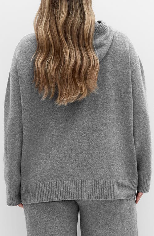 City Chic Ally Sweater Hoodie In Gray