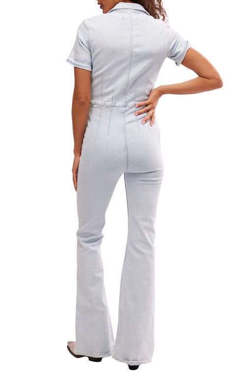 FREE PEOPLE FREE PEOPLE JAYDE DENIM FLARED JUMPSUIT