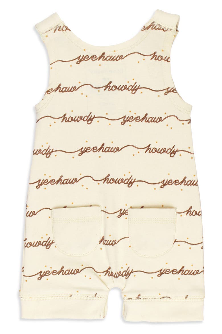 Print Sleeveless Organic Cotton Romper, Alternate, color, HOWDY