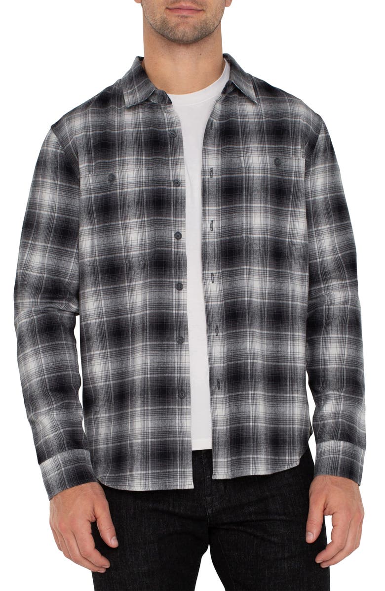 Liverpool Plaid Double Pocket Button-Up Shirt, Main, color, 