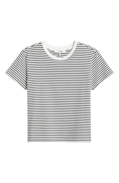 Frame Womens Navy Multi Baby Striped Cotton T-shirt In Gray