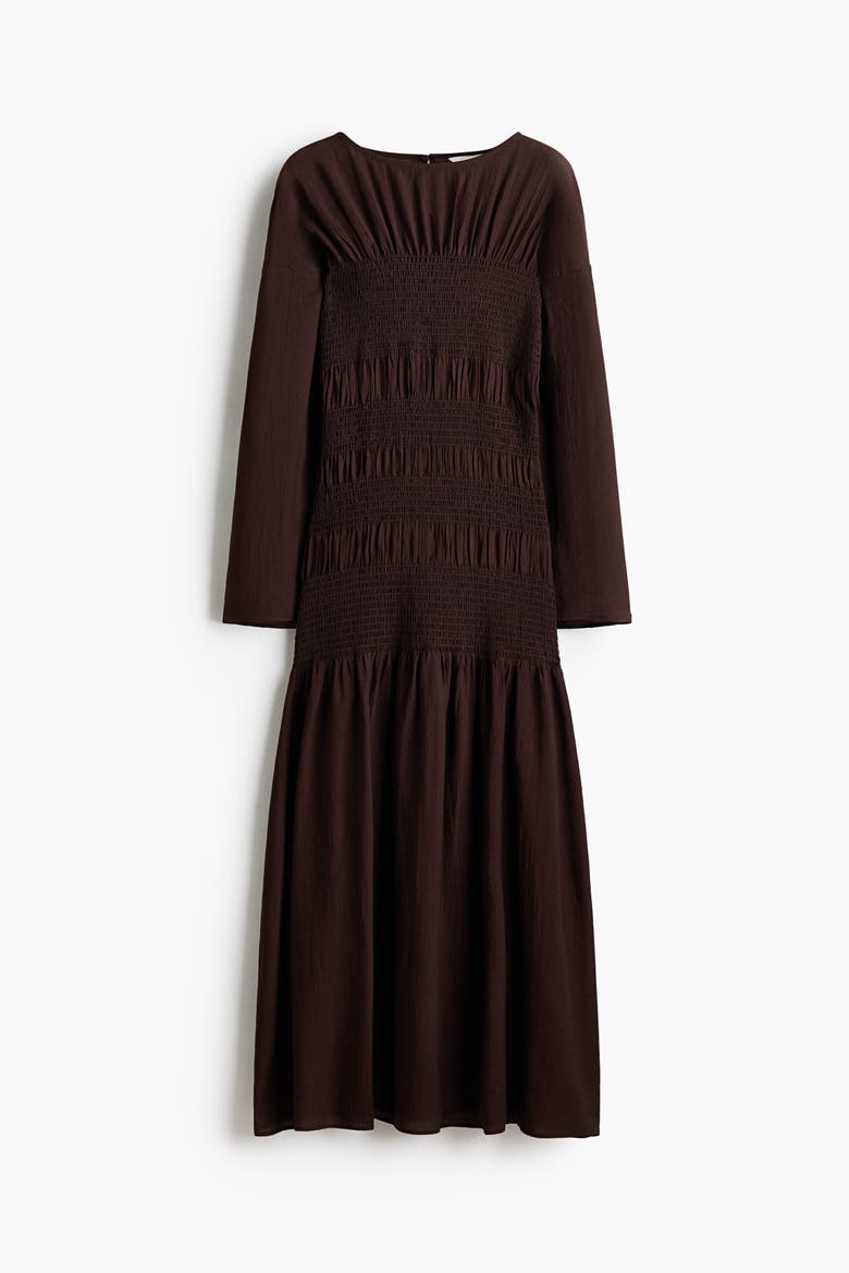 Smocked Dress, Alternate, color, Dark brown