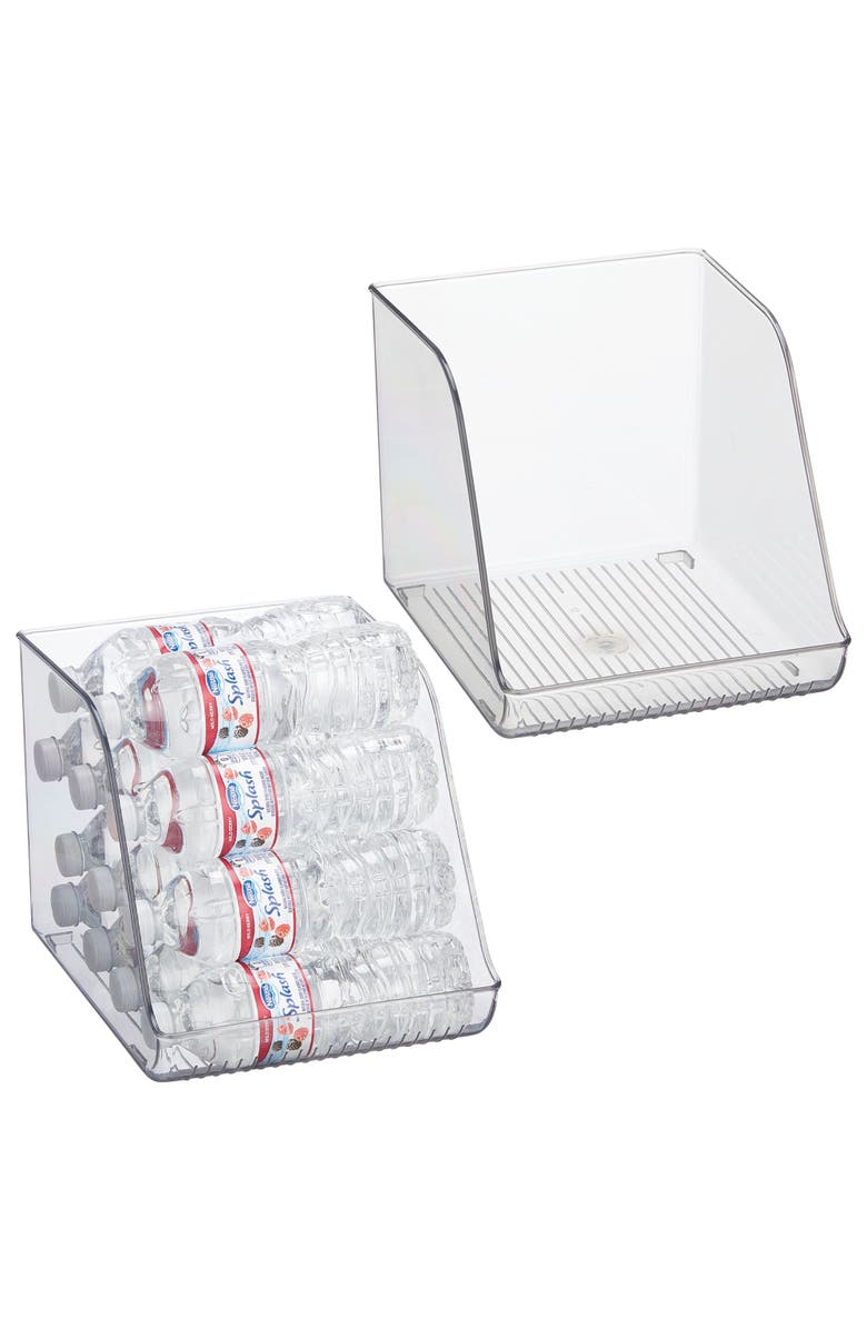 81029350 Plastic Water Bottle Organizer for Fridge & Pantry, Clear, 2-Pack, Main, color, Clear