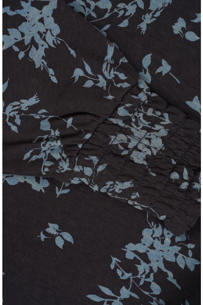 Floral Print Blouson Sleeve Top, Alternate, color, BLUE MULTI