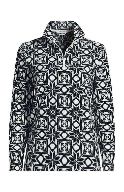 Lands' End Anyweather Fleece Quarter Zip Pullover In Black