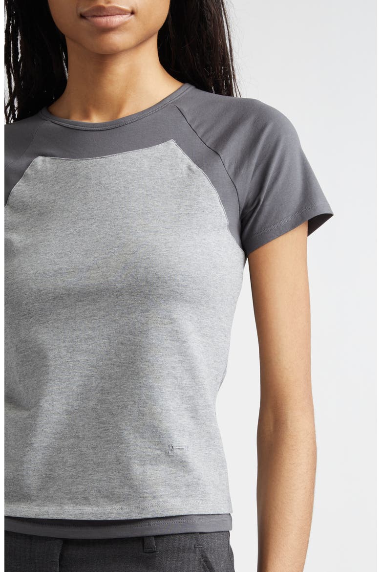 Puka Raglan Sleeve Colorblock Jersey Baby Tee, Alternate, color, GREY