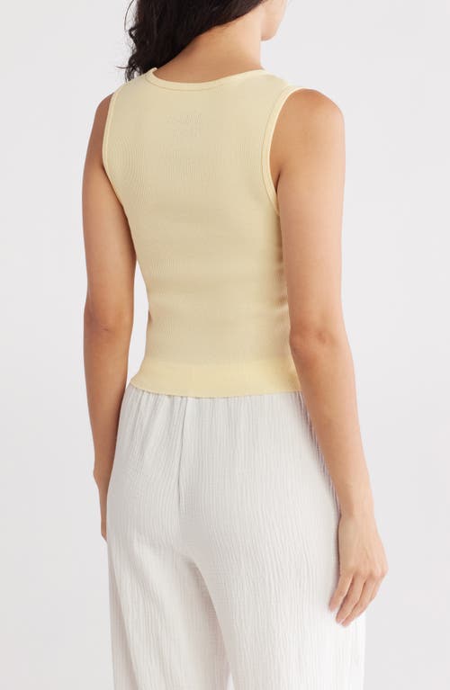 Hi Res Saint Tropez Fleur Graphic Rib Tank In Double Cream