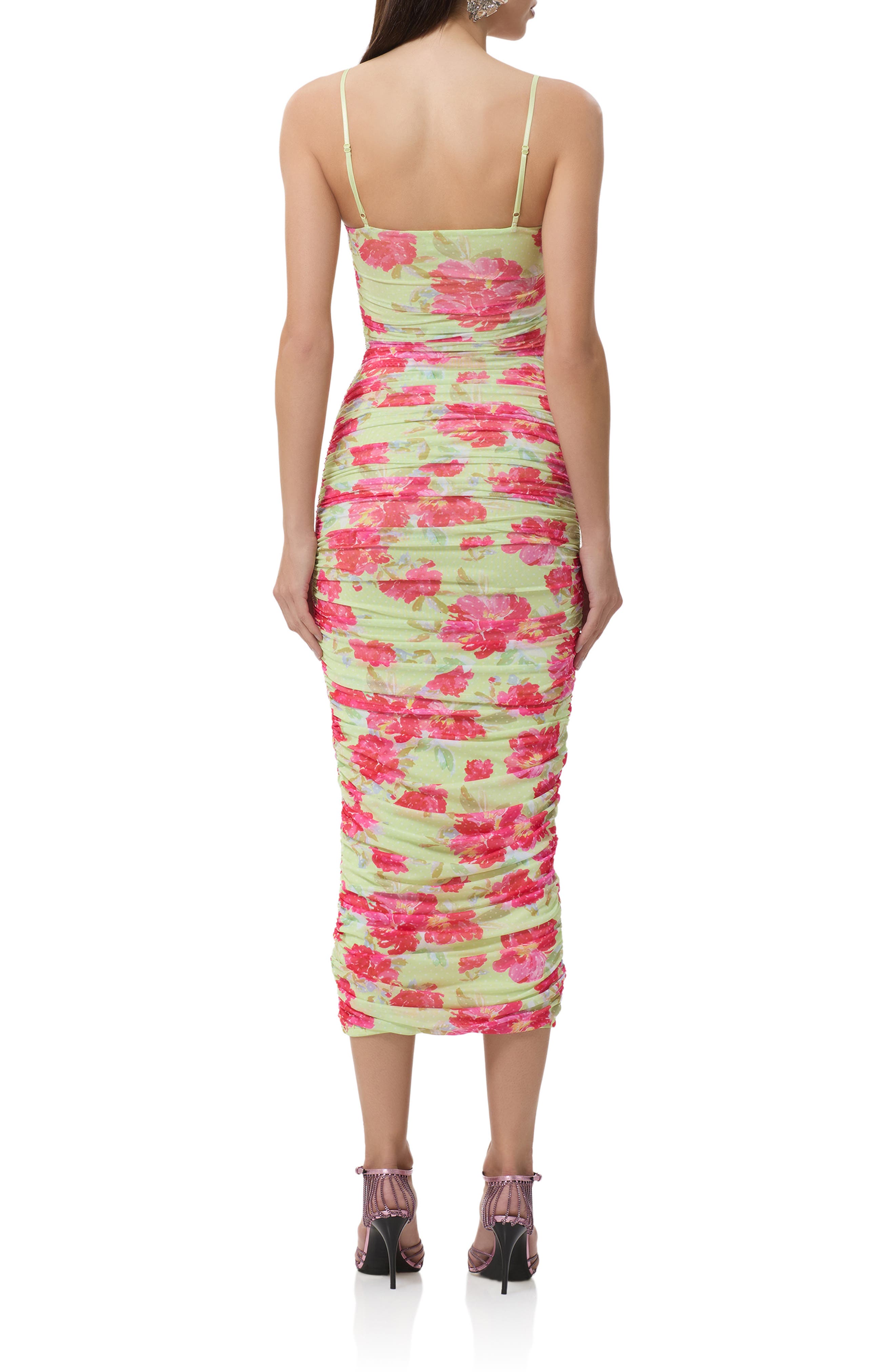 Hazel Ruched Mesh Midi Dress - image 4