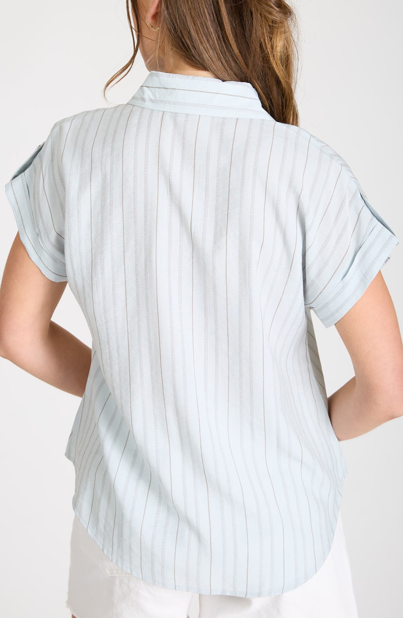 Stripe Short Sleeve Button-Up Shirt - image 4
