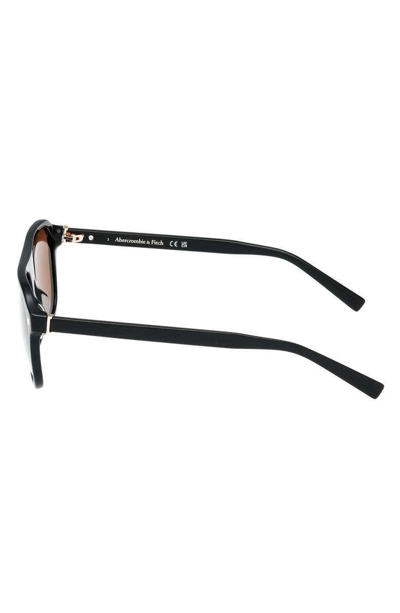 ABERCROMBIE & FITCH 53mm Navigator Sunglasses, Alternate, color, Shiny Black / Brown