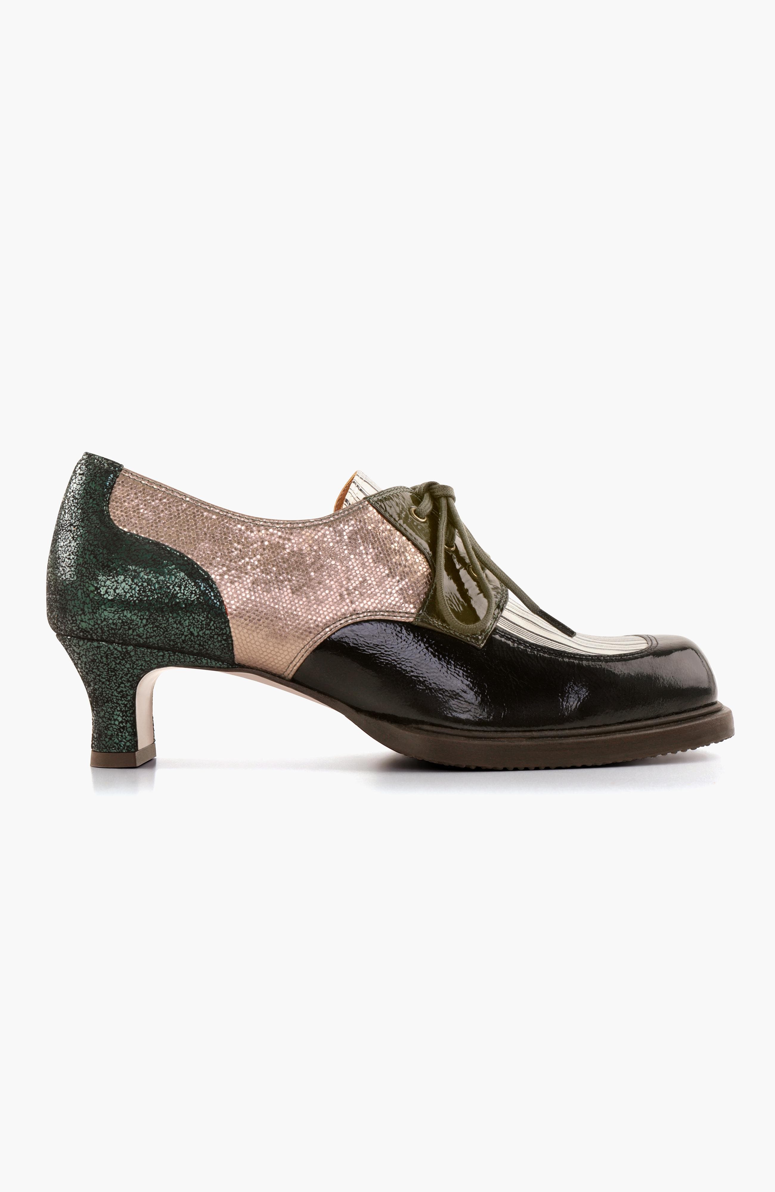 BRAIAN Metallic embossed leather Lace-Up Pump, Main, color, Copper