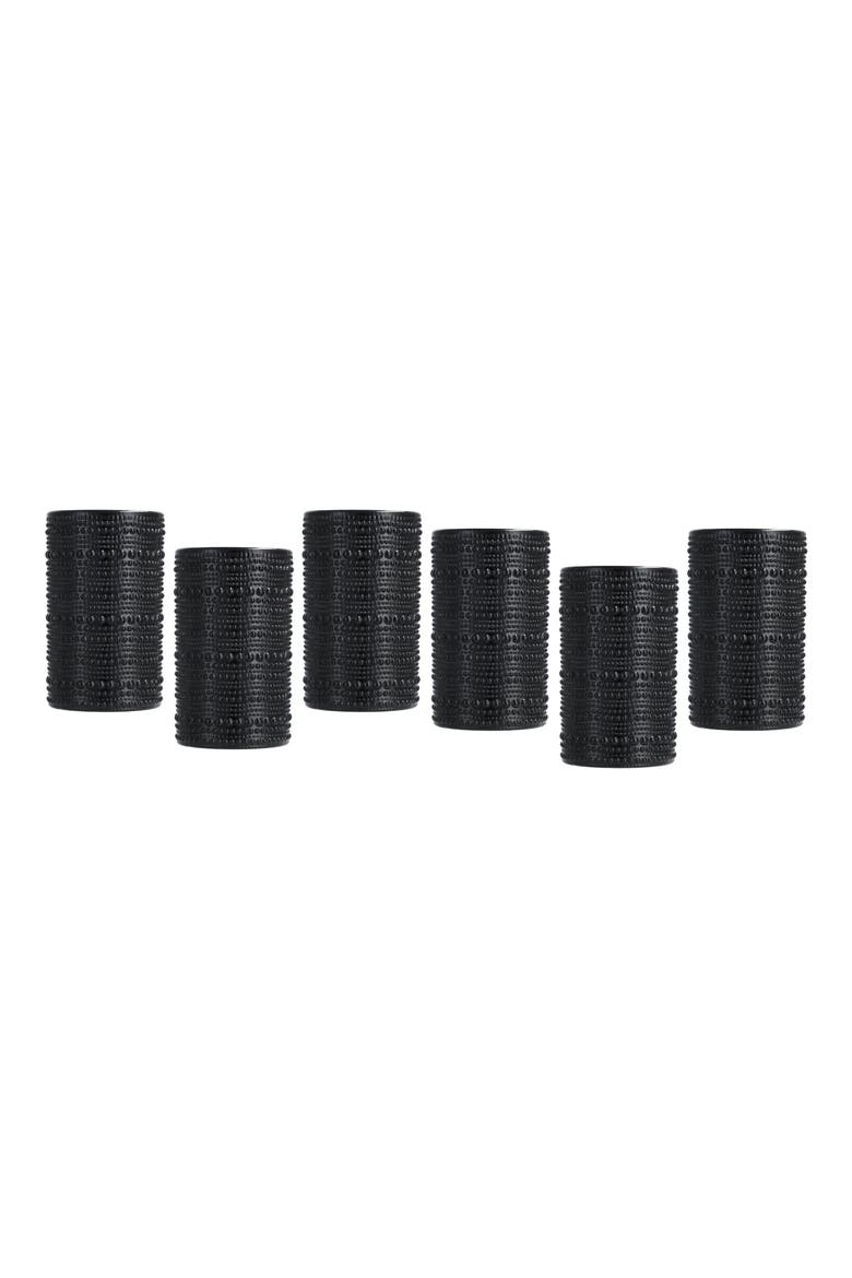 Jupiter Set of 6 Iced Beverage Glasses, Main, color, BLACK