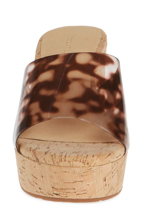 Chocolat Blu Vika Platform Slide Sandal In Leopard Vinyl