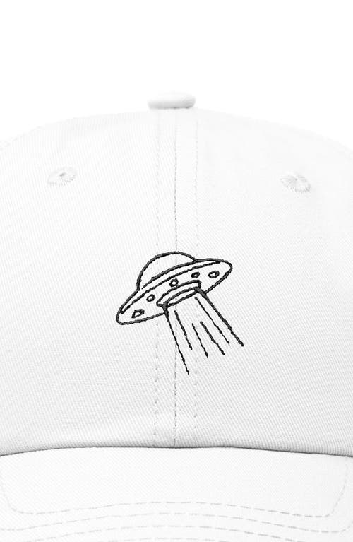 Dalix Ufo Embroidered Adjustable Dad Cap In White