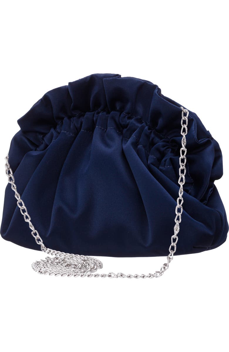 Nina Cristy Satin Clutch, Alternate, color, New Navy