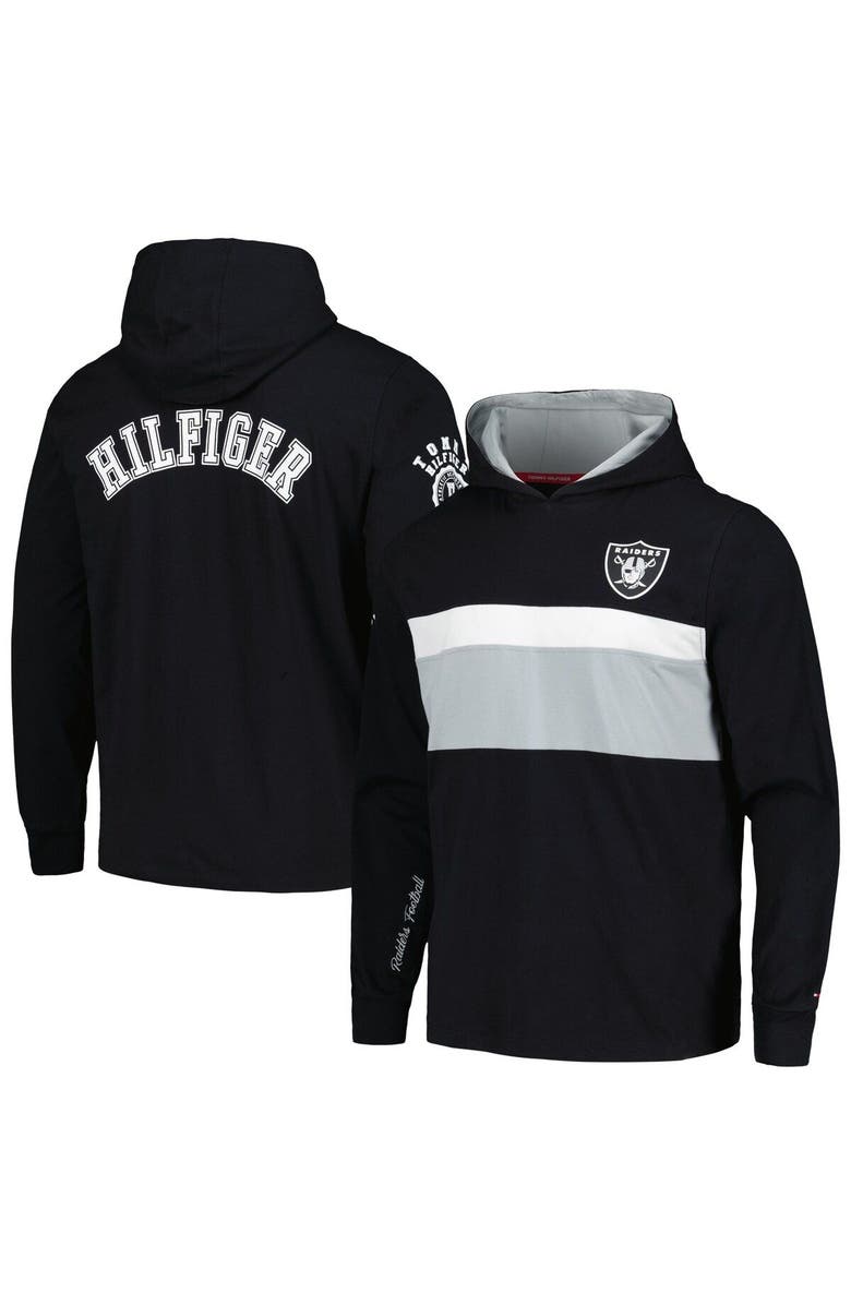 Tommy Hilfiger Men's Tommy Hilfiger  Black Las Vegas Raiders Morgan Long Sleeve Hoodie T-Shirt, Main, color, 