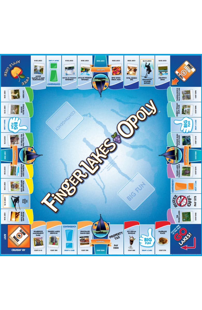Late for the Sky Finger Lakesopoly Monopoly Board Game, Alternate, color, 