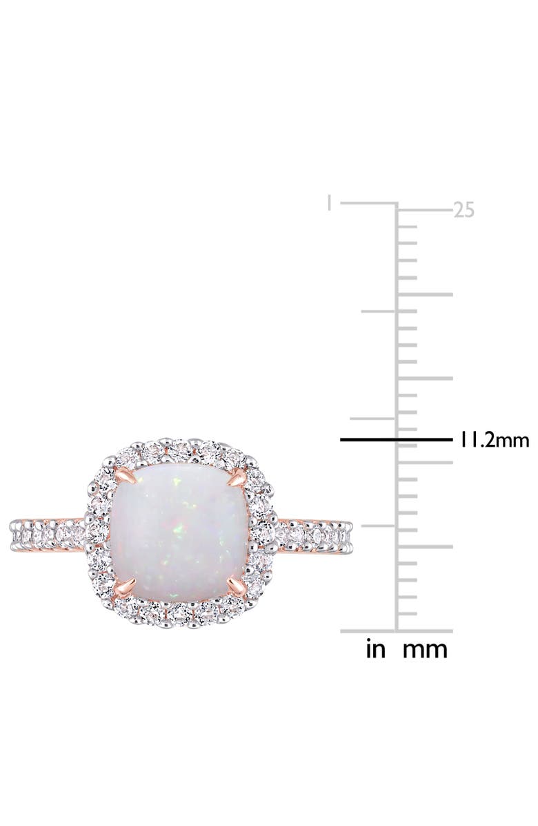 Julianna B. Gemstones Cushion Halo Ring, Alternate, color, Opal/Rose-Plated