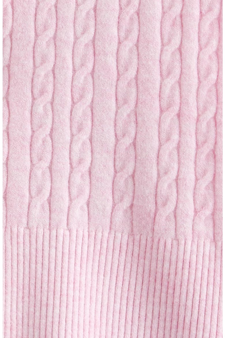 Cable Knit Zip Front Hoodie, Alternate, color, PINK SHADE