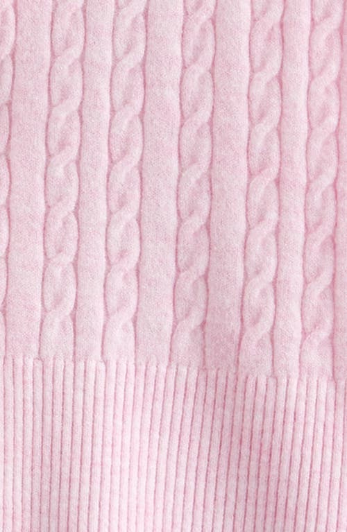 Nordstrom Cable Knit Zip Front Hoodie In Pink
