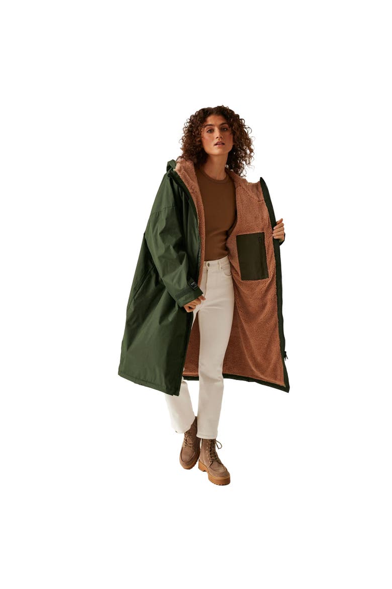 Gender Inclusive Waterproof Fleece Lined Changing Robe, Alternate, color, Dark Khaki